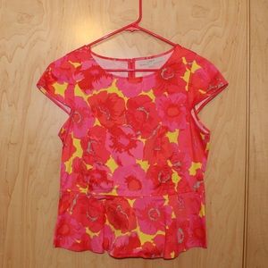 🌺Bright Floral Mini Peplum Blouse🌺